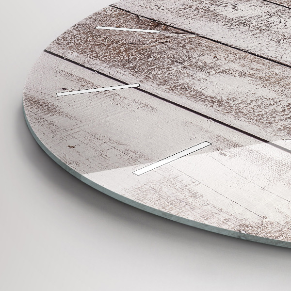 Round glass clock Light wood planks