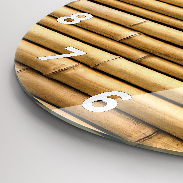 Round glass clock Bamboo sticks