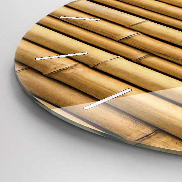 Round glass clock Bamboo sticks