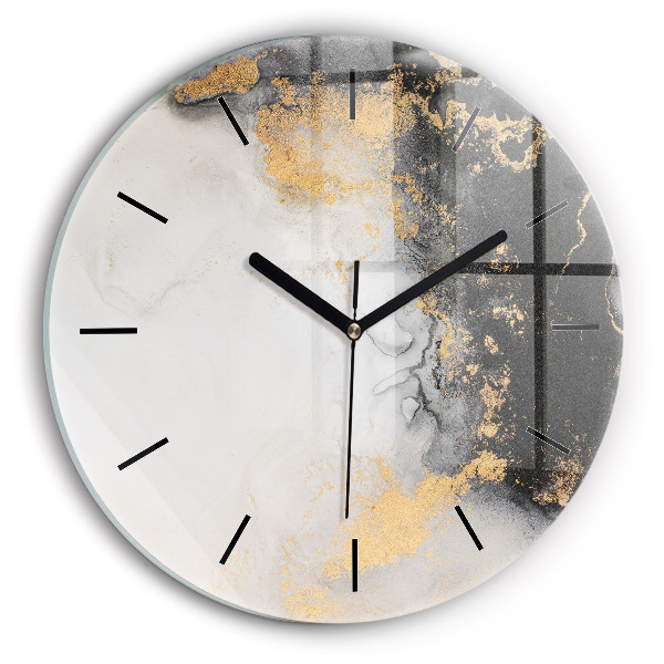 Round glass clock Artistic marble