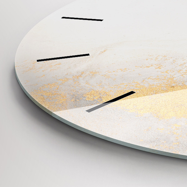Round glass clock Artistic marble