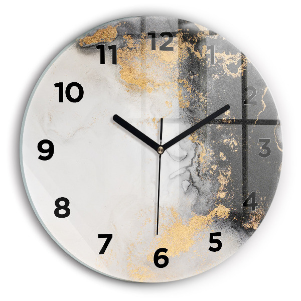 Round glass clock Artistic marble