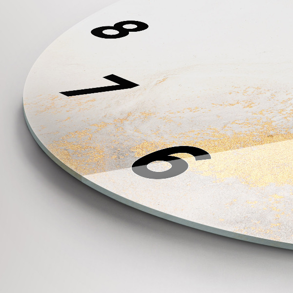 Round glass clock Artistic marble