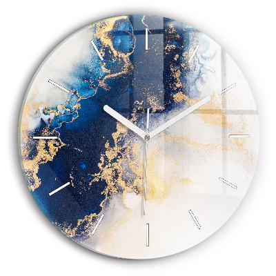 Round glass clock Marble pattern