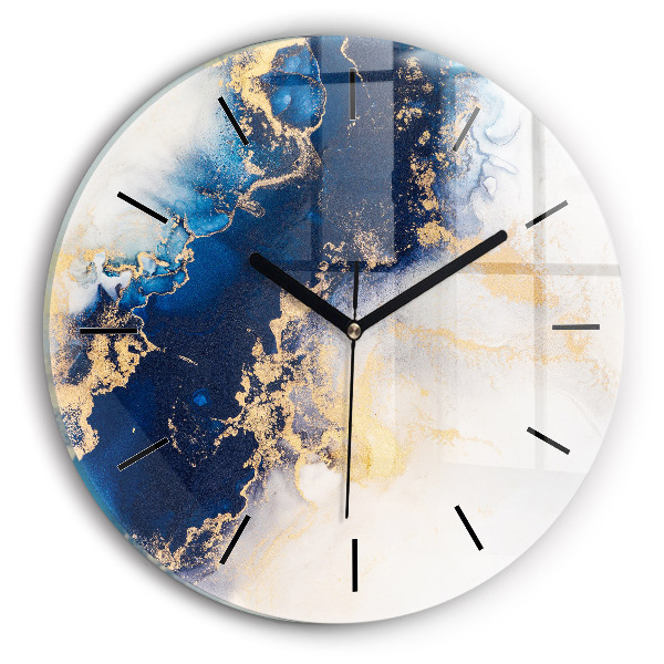Round glass clock Marble pattern