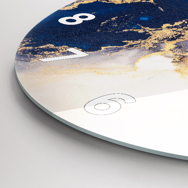 Round glass clock Marble pattern