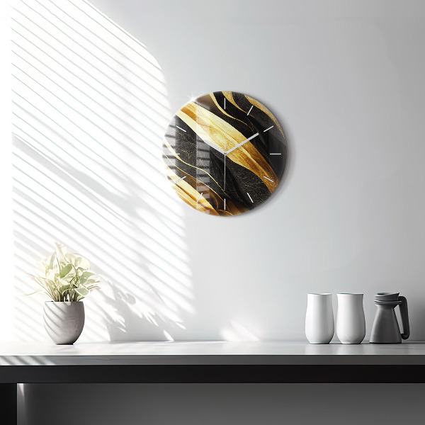 Round glass clock Elegant abstraction