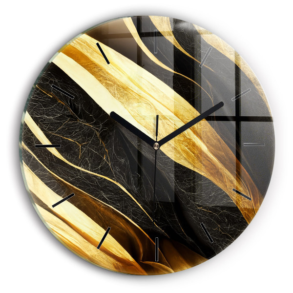 Round glass clock Elegant abstraction