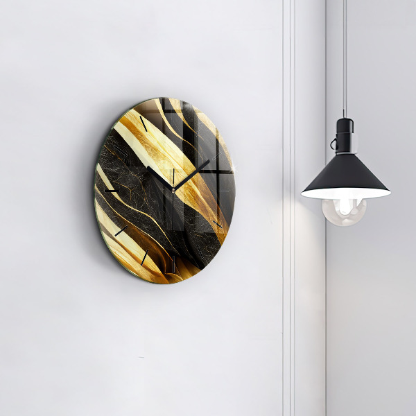 Round glass clock Elegant abstraction