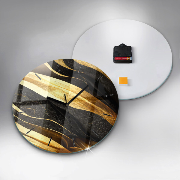 Round glass clock Elegant abstraction