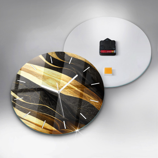Round glass clock Elegant abstraction
