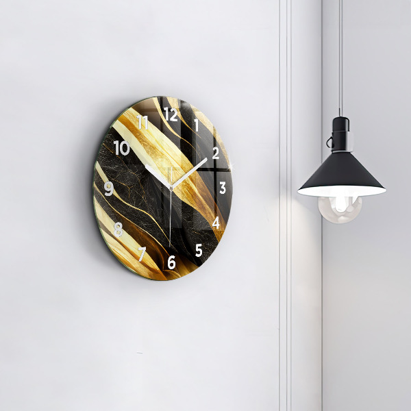 Round glass clock Elegant abstraction