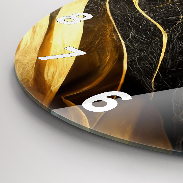 Round glass clock Elegant abstraction