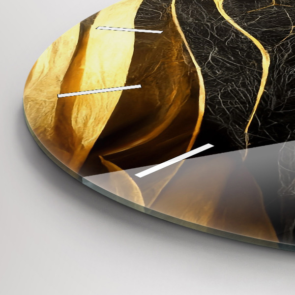 Round glass clock Elegant abstraction