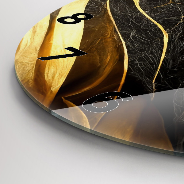 Round glass clock Elegant abstraction