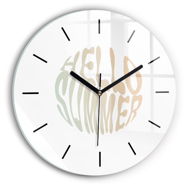 Round glass clock Hello Summer!