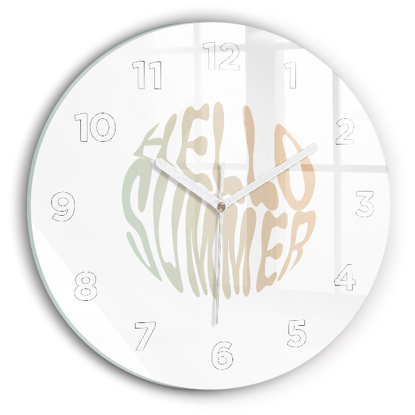 Round glass clock Hello Summer!