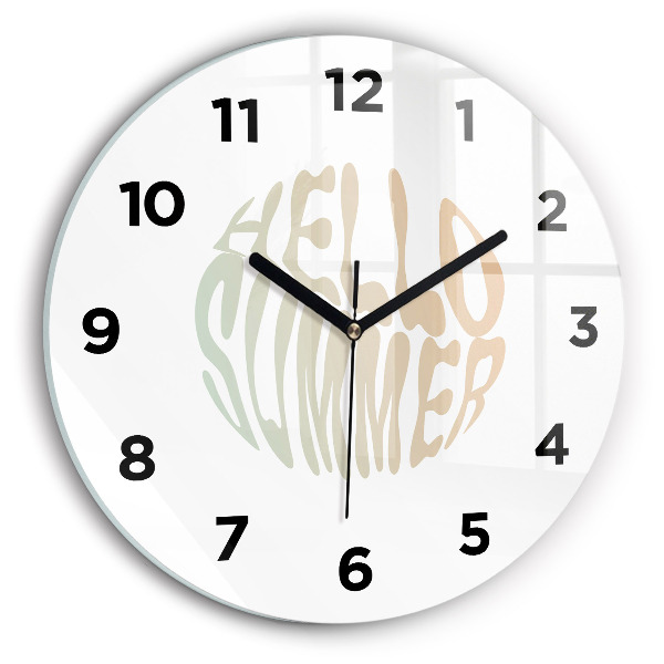 Round glass clock Hello Summer!