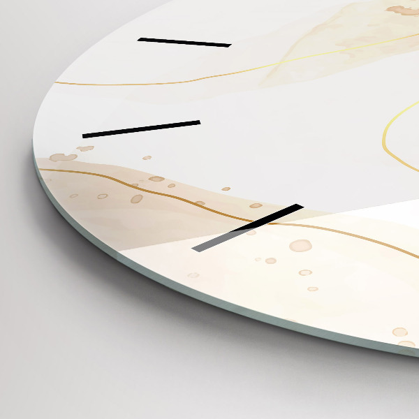 Round glass clock Watercolor stains