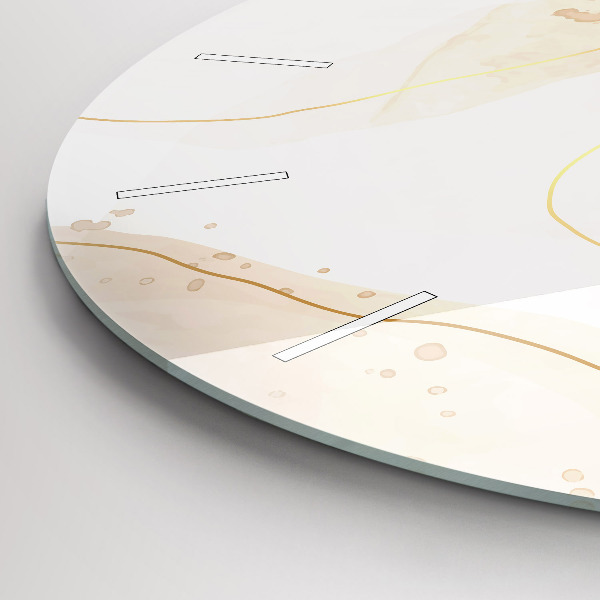 Round glass clock Watercolor stains