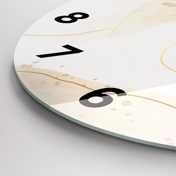 Round glass clock Watercolor stains