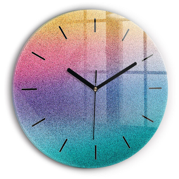 Round glass clock Gradient pattern