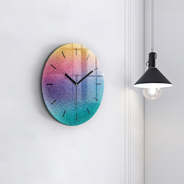Round glass clock Gradient pattern
