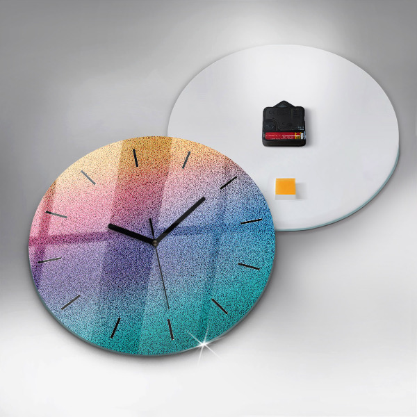 Round glass clock Gradient pattern