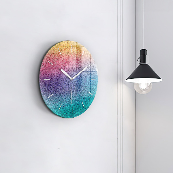 Round glass clock Gradient pattern