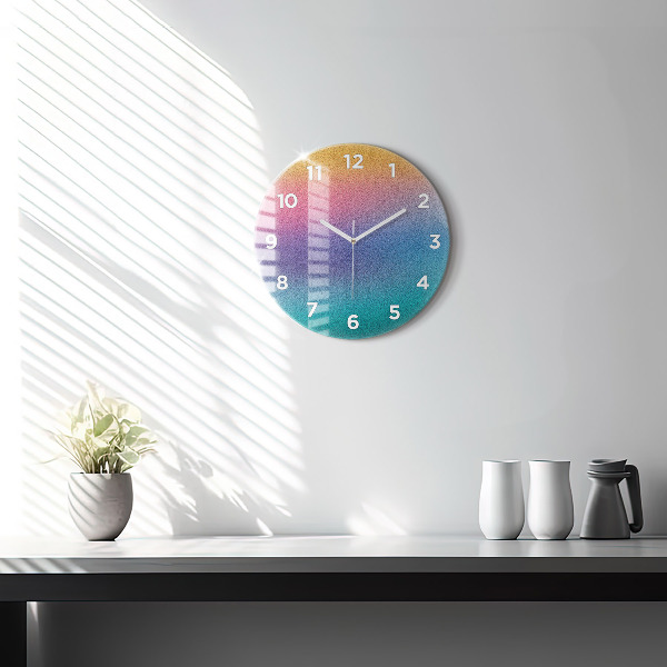 Round glass clock Gradient pattern