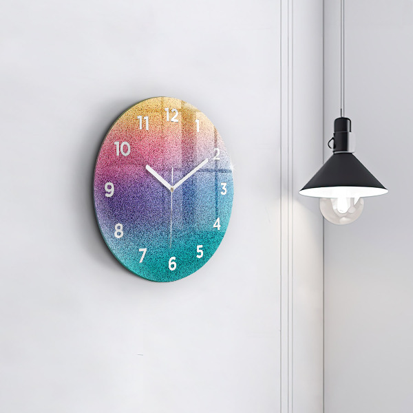 Round glass clock Gradient pattern