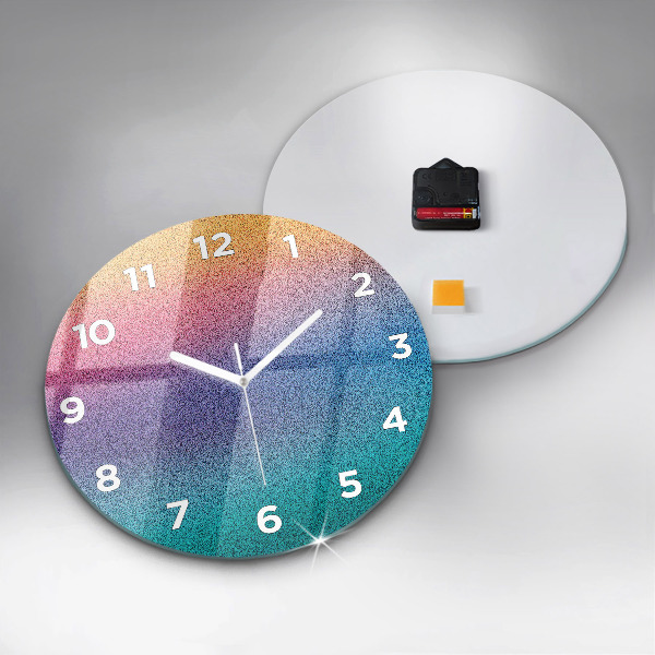 Round glass clock Gradient pattern
