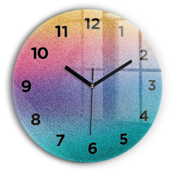 Round glass clock Gradient pattern