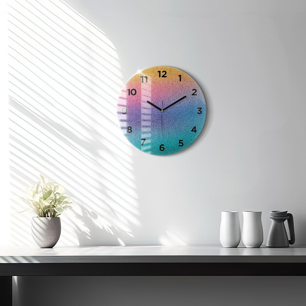 Round glass clock Gradient pattern
