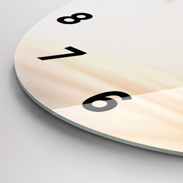 Round glass clock Creamy abstraction