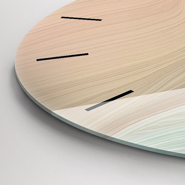 Round glass clock Wave abstraction