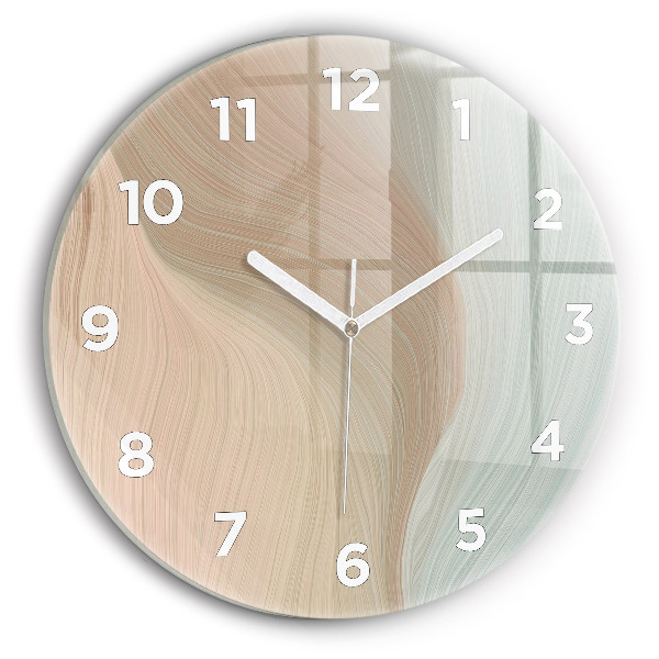 Round glass clock Wave abstraction
