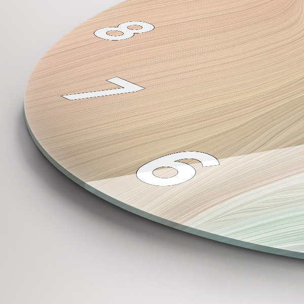 Round glass clock Wave abstraction