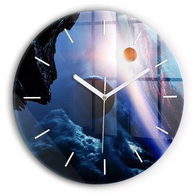 Round glass clock Great Galaxy
