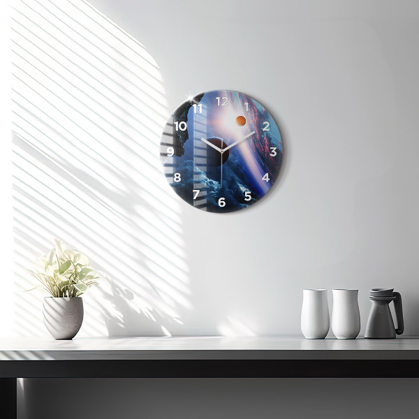 Round glass clock Great Galaxy