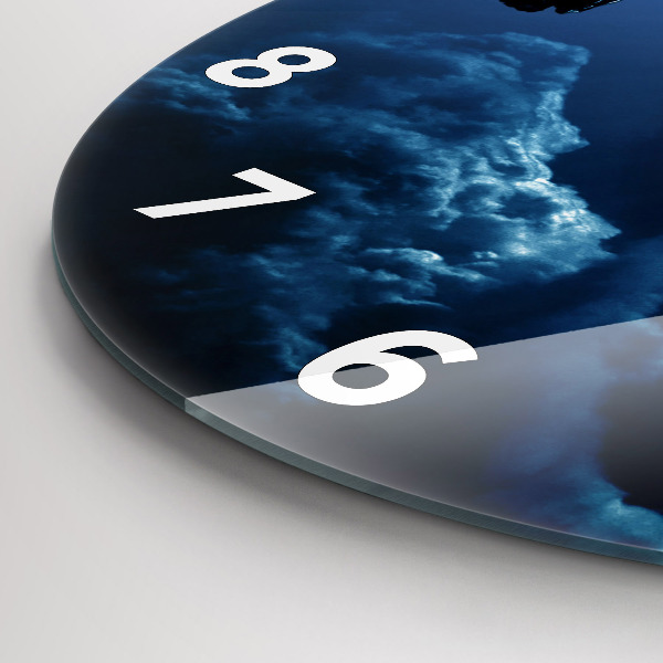 Round glass clock Great Galaxy