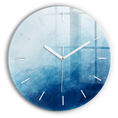 Round glass clock Abstraction water
