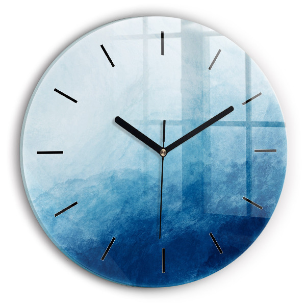 Round glass clock Abstraction water