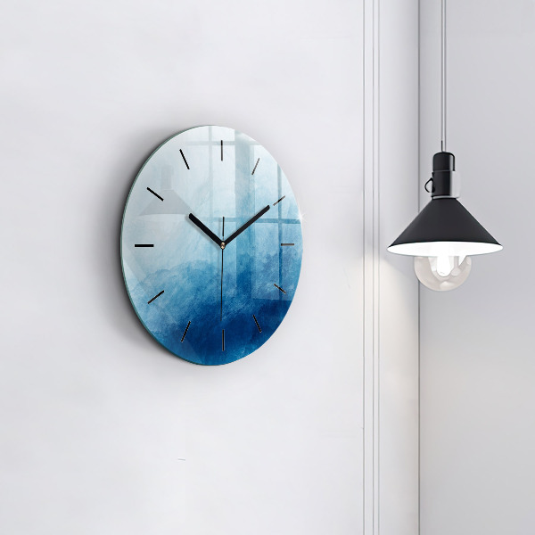 Round glass clock Abstraction water