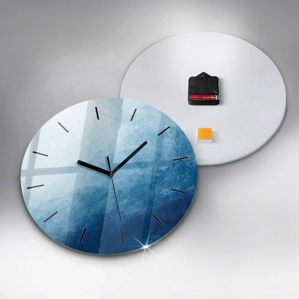 Round glass clock Abstraction water