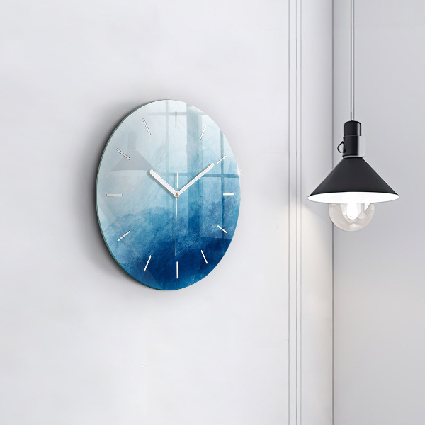 Round glass clock Abstraction water