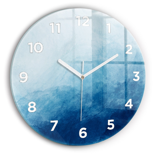 Round glass clock Abstraction water