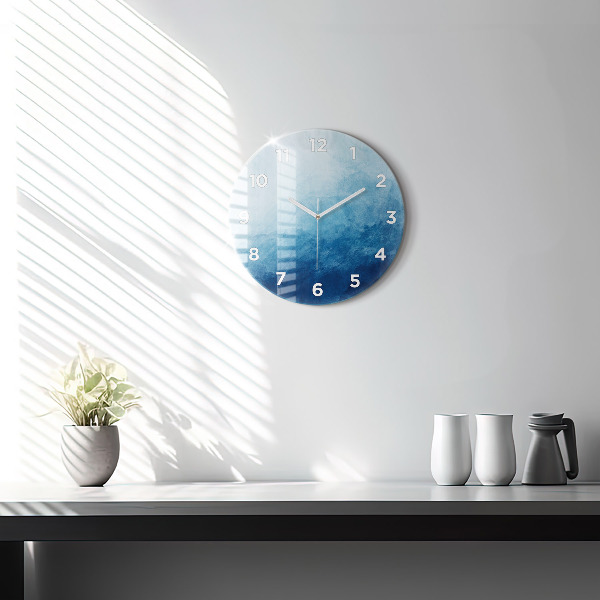 Round glass clock Abstraction water