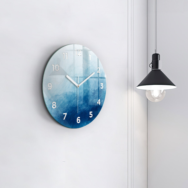 Round glass clock Abstraction water