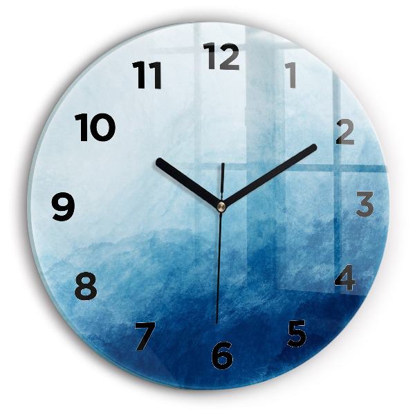 Round glass clock Abstraction water